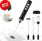Milk Frother Handheld USB Rechargeable 3 Heads 3-Speed for Coffee