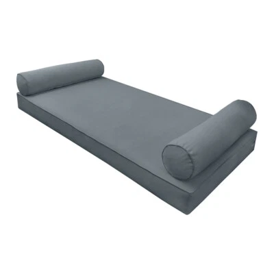 |SLIPCOVER ONLY| V5 Velvet Indoor Daybed Mattress Pillow Pipe Trim Full AD347