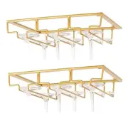 2 Piece Wine Glass Rack Wine Glass Hanger Rack Storage Hanger Gold W9T65491