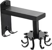 1 Set Swivel Hook Wall Hooks Mount Hanging Utensil Holder Hanger Kitchen Hooks Rotating Utensil Holder Hooks for Kitchen Utensils Kitchen Dish Rack Aluminum Alloy Black