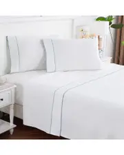 Mlange Home 600 Thread Count Framed Embroidery Sateen Sheet Set