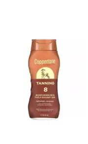 Coppertone Tanning 8 SFP Sunscreen Lotion, Water Resistant Body 8.oz Exp:03/26