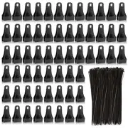 60 Pcs Large Tarp Clips Heavy Duty Lock Grip Tarp Clamps with 200 Zip Cable Ties