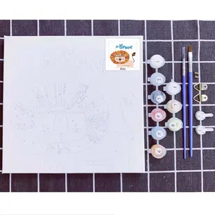 MUMU【TM01221】可愛動物數字油畫DIY組 油畫兒童 水彩 智趣 親子 繪畫 DIY數字油畫 幼兒園
