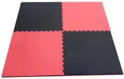 10 x 40mm EVA Foam Jigsaw Interlocking Floor Tile Mat 1m x 1m BLACK / RED