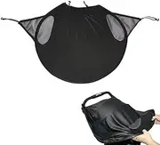 FUNNTY Universal Baby Stroller Waterproof Sun Cover,Baby Carriage Awning,for Baby Strollers Widen Sun&Rain Shade Cover Anti-UV Umbrella Canopy Universal Fit for Pram - Black