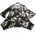 White Mark Plus Size Blanche Tunic Black 1X M929