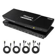 HDMI KVM Switch 4K Dual Monitor Switcher 2 in 2 Out for HDMI+HMDI Support 4K