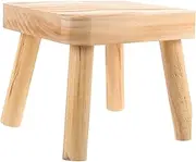 DECOMELODY Wood Step Stool Portable Small Stool for Use for Living Room Kitchen Camping Sturdy Wooden Design with Strong Load Bearing Capacity