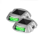 12Leds Solar LED Pathway Driveway Lights Lamp Dock Step Road Safety Marker Lamp Green