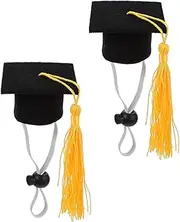 2Pcs Set Elastic Doctorial Hat Cap and Gown 2023 Party Supplies cat Graduation Costume Miniature Dogs Doctoral Hats Cat Hat Doll Party Dog Clothing b04 Shawl Felt Cloth Chic