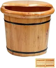 Wood Foot Bath Bucket Household Gift Foot Bath Barrel Wood Solid Wood Foam Basin Household Wooden Health Foot Bath Barrel Foot Tub Foot tub Foot Bath Barrel Household Items Decoration (Color : 2) (2