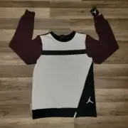 Nike Air Jordan Boys Jumpman Logo Sweatshirt White/Wine/Black 453881 782 sz XXL