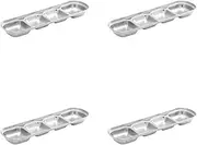 Stainless Steel Sauce Dish Divided Dip Bowls 4 Compartment Sauce Plate Seasoning Dipping Condiment Tray for BBQ Vinegar Spice Ketchup Salt Sugar Chili Garlic Saucer Flavor Home Restaurant 4 Pcs.