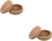 Ciieeo 2pcs Wooden Manual Grain Mill Kitchen Rice Grinder Compact Grain Grinder for Efficient Shelling
