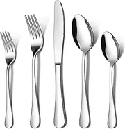 LIANYU 20-Piece Silverware Flatware Cutlery Set, Stainless Steel Utensils Service for 4, Include Knife/Fork/Spoon, Mirror Polished, Dishwasher Safe