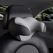 Car Headrest Neck Pillow Comfortable Memory Form Breathable Ergonomic Design Relieving Neck Stiffness and Adjustable Straps for Different Sitting Positing（Black Grey）