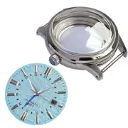 40mm Polished Watch Case for NH34 GMT Double Bow Sapphire Glass Watch Dial Set