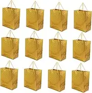 GREENADSCAPE 12pcs Decorative present Bags with Handles Shiny Party Favor Bags for Weddings Birthdays and Festivals Sturdy and Practical Packaging for and Treats