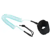 10.8ft x 7.2mm Surfboard Leash, Coiled Leashes with Plug Wrist String Rope Green