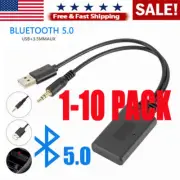 2 In 1USB Bluetooth 5.0 Transmitter Receiver Adapter Wireless For PC Car Kit lot
