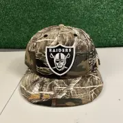 Las Vegas Raiders Hat Cap Mens 7 1/2 Green Camo Hunting Outdoor New Era NEW