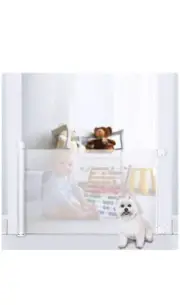 TOMETC Retractable Baby / Pet Gate 33" Tall, Extends up to 55" Wide.