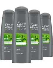 Dove MEN +Care 2-in-1 Shampoo +Conditioner Fresh Clean Hair &Scalp+Menthol 4 PK