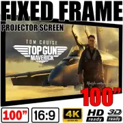 100" Inch Fixed Frame Aluminum Projector Screen 3D Home Theatre HD TV Projection