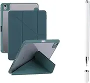 YOYOSTAR iPad 10 Case + Stylus Pen, Compatible with iPad/iPhone/Android, Touch Screen Protector (10.9 Inch 2022 Model, 10th Generation), Y-Folding, Tri-Fold Stand, Shockproof Cover, Auto Wake/Sleep Function, Dark Green