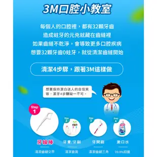 3M 細滑牙線棒-盒裝150支(附隨身盒)