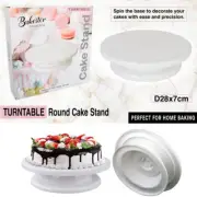 White Cake Turntable Table 360 Degree Rotating Cake Decorating Stand 28cm