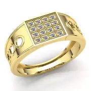 2ctw Round Diamond Mens Fashion Cluster Engagement Ring 14K Gold