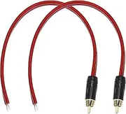 uxcell 2 Pcs RCA to Bare Wire Open End Audio Cable, 0.98ft (0.3 Meter) 14AWG Gold Plated Audio Cable, RCA Extension Wire for Guitar, Speakers
