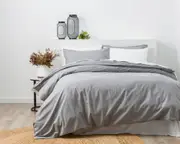 In2linen Stone Wash Quilt Cover Set - Grey