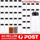 UP 36X 100ML Plastics Square Clear Jars Lid Spice Herb Seasoning Storage Bottles