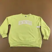Old Navy Girls XL (14-16) Oversized Lime Kindness Graphic Tunic Sweatshirt NWT