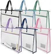 WUEURU 6 Pcs A4 Project Bag for Quilting Craft Storage with Handles for Art Bag Tote Bag File Carrying Bag Storage Bag