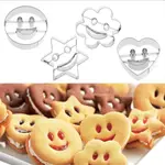 4PCS/SET MINI EMOJI SMILEY FACE COOKIE CUTTER PASTRY MOLDS S