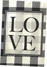Checkered Love Everyday Burlap Garden Flag Plaid Double-Sided 12.5" x 18"