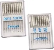 SEWACC 2 Boxes Professional Sewing Machine Needles of Portable Stitching Needles for Home Sewing for Quilting and Crafts