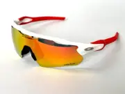 Oakley Radar EV Patn OO9208 Sunglasses White & Red Foot Red Polarization