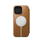 Nomad Leather Folio Case for iPhone 15 Pro Max - English Tan - NMD