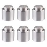 6PK Bartender Stainless Steel Champagne Bottle Stopper - Silver