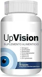 Upvision Eye Care Supplemnt for Eye Health with Omega-3, Vitamin E, Vit A, Vitamin C, Lutein, Zeaxanthin, Vit B2 Vegetarian 60 Capsules-Pack of 1