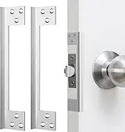 Blulu Door Latch Guard Plate Outswing Angle Latch Protector Shield l Shaped Security Reinforcement Striker Plates to Block Access to Door Lock Deadbolt(2 Pcs,7 Inch)
