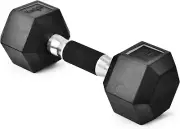 Rubber Grip Encased Hex Dumbbells – Hand Weights with Anti-Slip 5-50 LB