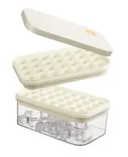 Ice Cube Tray with Lid&Bin, Ice Cube Mold with 56 Cubes, Stackable Ice Trays