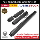 4pcs Textured Alloy Outer Barrel 14mm Reverse Thread for Gel Blaster Toys