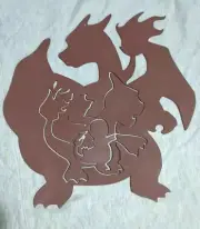 Charizard Charmeleon Charmander Plasma Cut 1/8" Steel Primed Sanded 11x11" Art